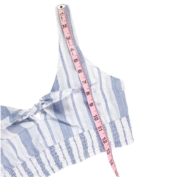 Abercrombie & Fitch Shirt Women’s Size Small Sleeveless Crop Tank Top Blue White - Picture 8 of 8